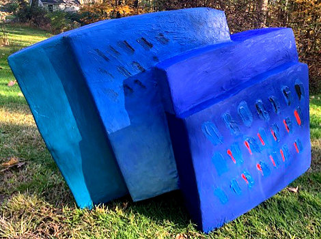 Dinamics Squaris Plaster and Wood Sculpture 37 in - Unique Sculpture - Calman Shemi