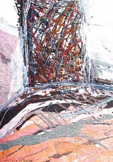 Sculptured Landscape Tapestry 1990 58x91 Super Huge Tapestry - Calman Shemi Sculptured Landscape Tapestry 1990 58x91 Super Huge Tapestry - Calman Shemi