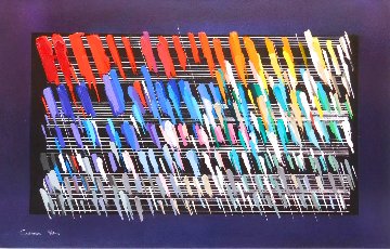 Night Sounds (Variations) 1999 27x43 Original Painting - Calman Shemi Night Sounds (Variations) 1999 27x43 Original Painting - Calman Shemi