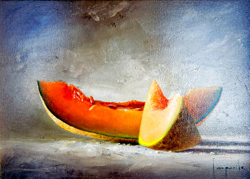 Crossing Cantaloupe 1999 20x22 Original Painting - Dario Campanile Crossing Cantaloupe 1999 20x22 Original Painting - Dario Campanile