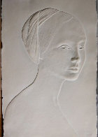 Portrait of a Young Girl Cast Paper Bas Relief Sculpture 1985 Sculpture by Dario Campanile - 1 Portrait of a Young Girl Cast Paper Bas Relief Sculpture 1985 Sculpture by Dario Campanile - 1