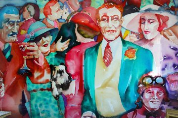 Freddie At the Races Watercolor 1987 30x44 Watercolor - Sandra Jones Campbell Freddie At the Races Watercolor 1987 30x44 Watercolor - Sandra Jones Campbell
