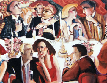 Dinner Party 2003 49x97 Super Huge Original Painting - Sandra Jones Campbell Dinner Party 2003 49x97 Super Huge Original Painting - Sandra Jones Campbell