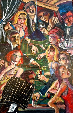 Betty Betting on the Come 2003 63x43 - Huge Mural Size Original Painting - Sandra Jones Campbell