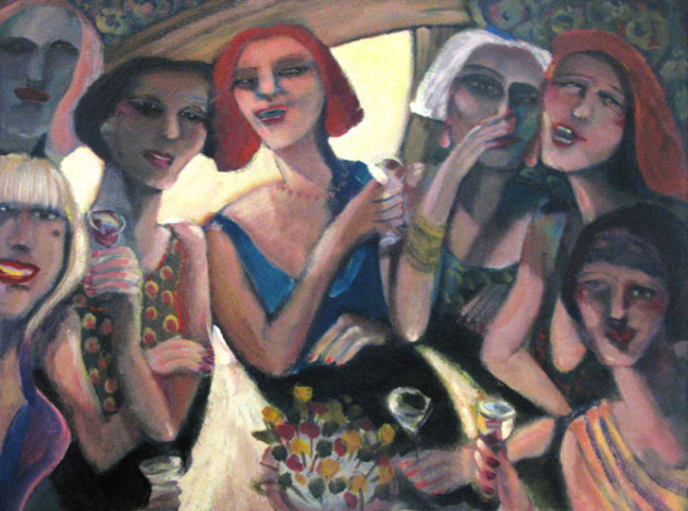 Kocktails with the Kappa Kappa Ki's  2001 Original Painting by Sandra Jones Campbell