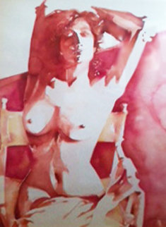 Sunbather Watercolor 1985 44x35 Super Huge Watercolor - Sandra Jones Campbell Sunbather Watercolor 1985 44x35 Super Huge Watercolor - Sandra Jones Campbell