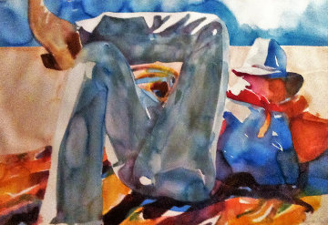 Untitled Western Watercolor 1990 47x30 Watercolor - Sandra Jones Campbell Untitled Western Watercolor 1990 47x30 Watercolor - Sandra Jones Campbell
