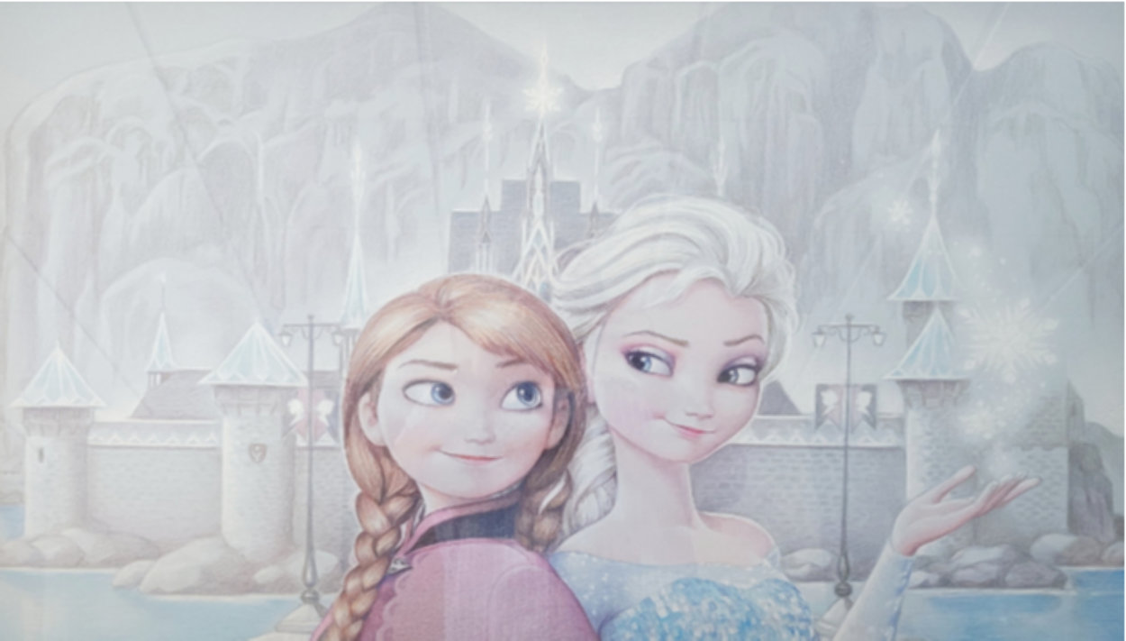 Untitled Frozen Disney Drawing  2013 37x50 Huge Drawing by Edson Campos