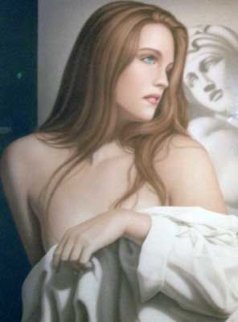 Nude With Statue 40x34 Original Painting - Edson Campos