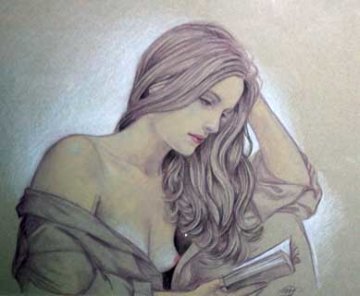 Nude Reading 25x22 Works on Paper (not prints) - Edson Campos