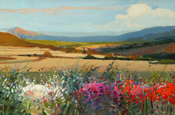 Landscape 12x31 Original Painting - Rosa Canto Landscape 12x31 Original Painting - Rosa Canto