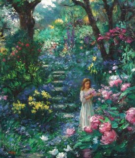 Purple Garden 2000 30x24 Original Painting - Cao Yong Purple Garden 2000 30x24 Original Painting - Cao Yong