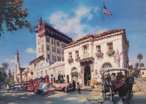 Life in St. Augustine, Florida AP Embellished Limited Edition Print - Cao Yong