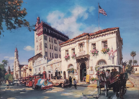 Life in St. Augustine, Florida AP Embellished - Huge Limited Edition Print - Cao Yong