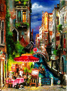 Red Umbrella Embellished Limited Edition Print - Cao Yong Red Umbrella Embellished Limited Edition Print - Cao Yong
