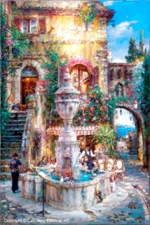 Twilight By the Fountain Limited Edition Print - Cao Yong Twilight By the Fountain Limited Edition Print - Cao Yong