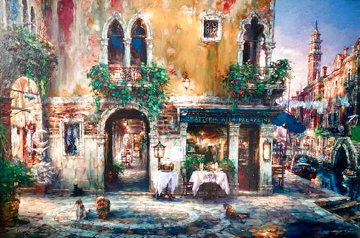 Evening in Venice Italy 2002 Embellished Limited Edition Print - Cao Yong Evening in Venice Italy 2002 Embellished Limited Edition Print - Cao Yong