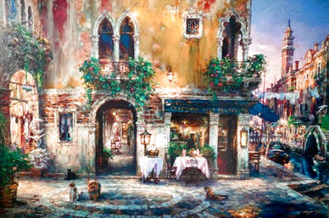 Evening in Venice Italy 2002 Embellished Limited Edition Print - Cao Yong