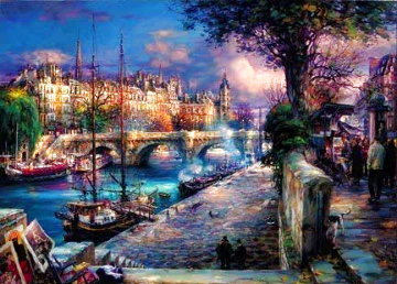 Banks of La Seine AP 2007 Embellished Limited Edition Print - Cao Yong Banks of La Seine AP 2007 Embellished Limited Edition Print - Cao Yong