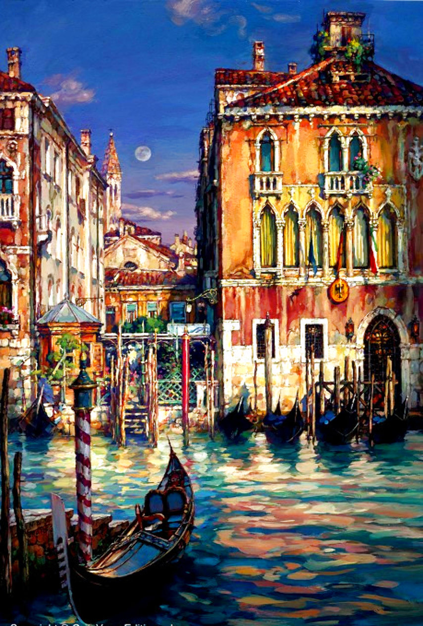 Venetian Sunset AP Embellished Giclee 30x20 by Cao Yong - For Sale on ...