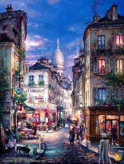 A Stroll in Montmartre 2006 Embellished Limited Edition Print - Cao Yong