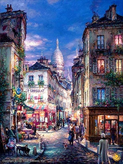 A Stroll in Montmartre 2006 Embellished - Paris, France Limited Edition Print by Cao Yong