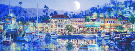 Avalon Bay 1993 - Huge - Catalina Island, California - Signed Twice Limited Edition Print - Cao Yong