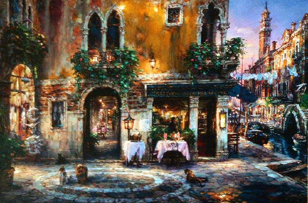 Evening in Venice Italy Limited Edition Print by Cao Yong
