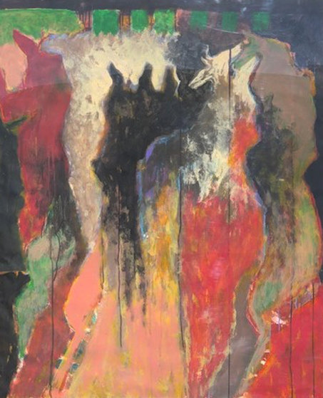 Grupo De Bestias 1988 60x51 Early Work By Carlos Loarca
