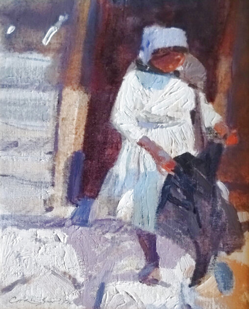 Women in White 1974 21x17 Original Painting by George Carlson