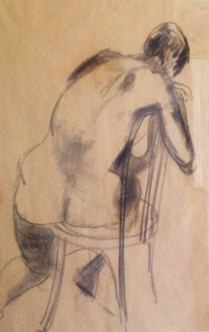 Nude Sketch Drawing 32x25 Drawing by Anthony  Caro