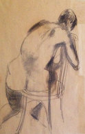 Nude Sketch Drawing 32x25 Drawing by Anthony  Caro - 0