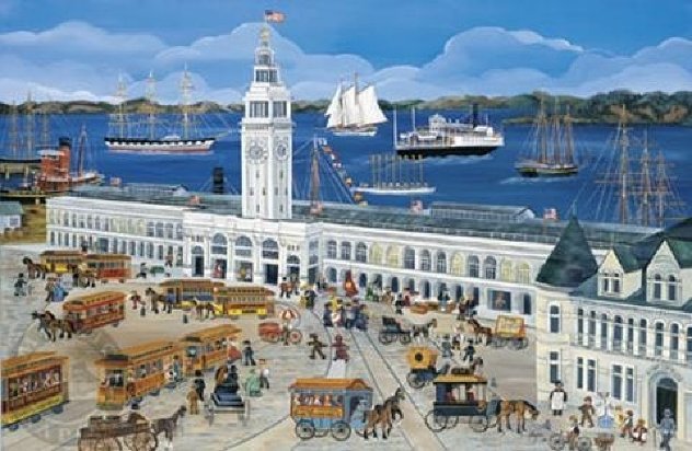 Port of San Francisco/Ferry House AP 2002 - California Limited Edition Print by Carol Dyer
