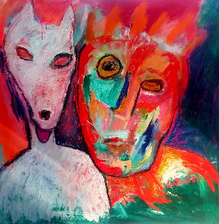 Untitled Portrait 48x48 Huge Original Painting - Carole Laroche Untitled Portrait 48x48 Huge Original Painting - Carole Laroche