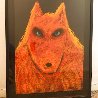 Orange Wolf Pastel 2017 35x27 Original Painting by Carole Laroche - 1