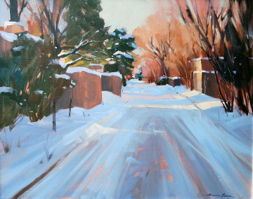 Untitled Winter Landscape 28x24 Original Painting - Howard Carr Untitled Winter Landscape 28x24 Original Painting - Howard Carr