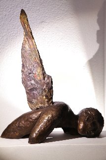 Fallen Angel Bronze Unique Sculpture  2017 22 in Sculpture - Teddy Carraro