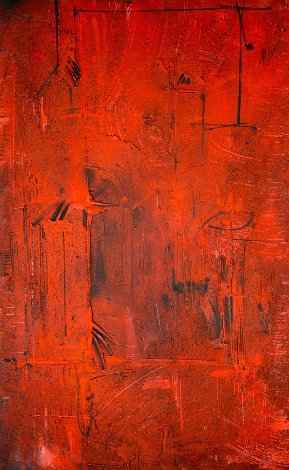 Red Ascending 2004 72x48 Huge - Mural Size Works on Paper (not prints) - Antonio Carreno