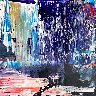 Violet #2 2018 13x15 Original Painting - Antonio Carreno Violet #2 2018 13x15 Original Painting - Antonio Carreno