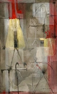 Paisaje Nocturno 2002 62x42 Huge Original Painting - Antonio Carreno Paisaje Nocturno 2002 62x42 Huge Original Painting - Antonio Carreno