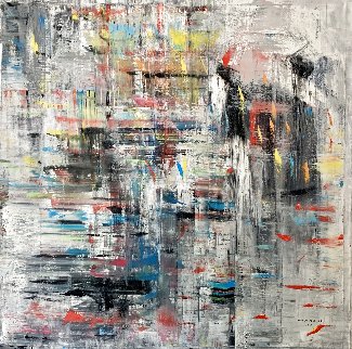 Freeze Motion 2021 60x60 Huge Original Painting - Antonio Carreno Freeze Motion 2021 60x60 Huge Original Painting - Antonio Carreno