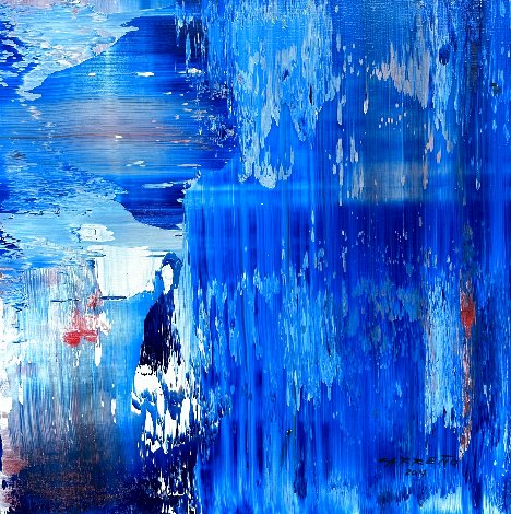Blue Sequence 2017 24x24 Original Painting - Antonio Carreno