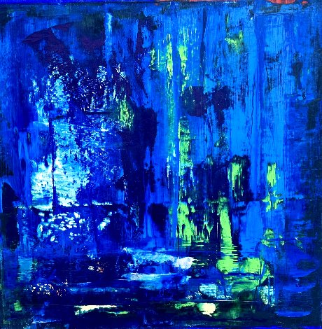 Blue Night  2017 24x24 Original Painting - Antonio Carreno