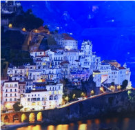 Amalfi Tryptych 50x135 Huge - Epic  Panorama by William Carr - 2