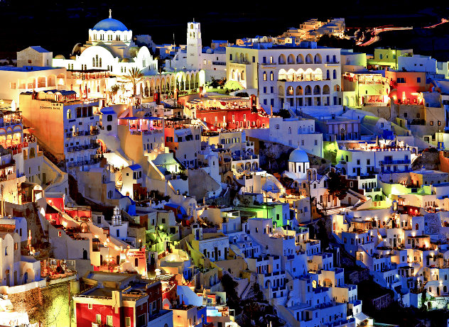 Firatown Santorini - Huge - Greece - Recess Mount Photography by William Carr