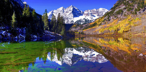 Maroon Bells 2014 - Huge Mural Size 40x80 - Recess Mount - Colorado Panorama - William Carr