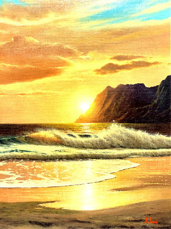 Sunset 1982 32x22 Original Painting - Anthony Casay