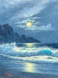 Moonlight 1982 32x22 Original Painting - Anthony Casay