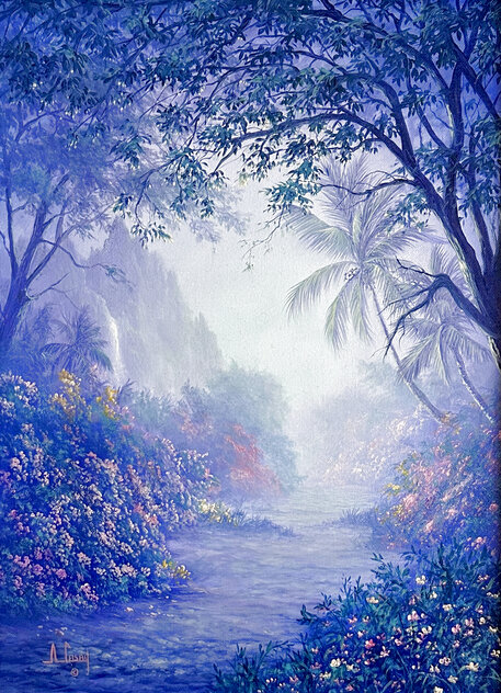 Moonlight 1982 Framed Oil on Canvas 24x18 by Anthony Casay - For