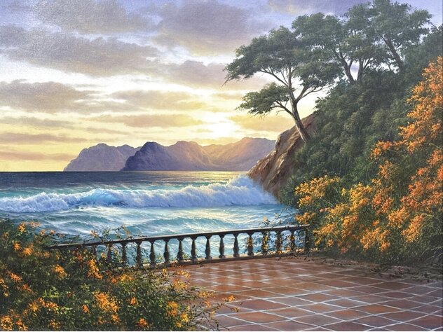 Moonlight 1982 Framed Oil on Canvas 24x18 by Anthony Casay - For